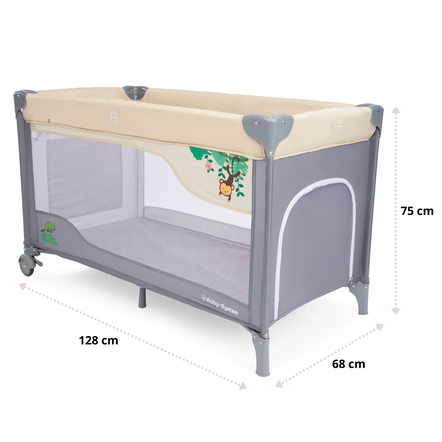 Utazóágy 0 - 36 m pelenkázóasztallal + Moby-System HUXLEY járóka