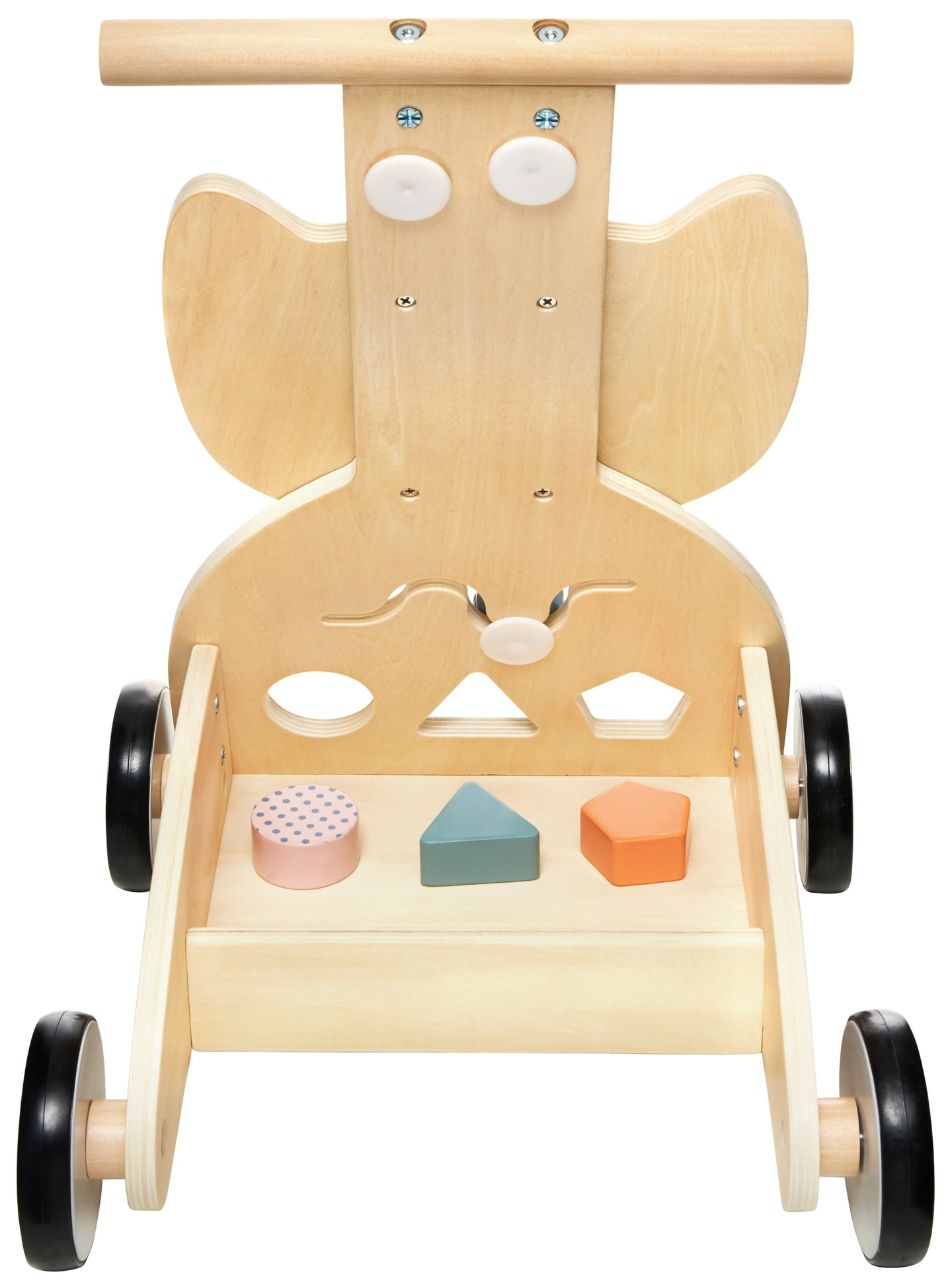 Fából készült multifunkciós járókeret - tolókocsi - babakocsi blokkokkal - Bagoly