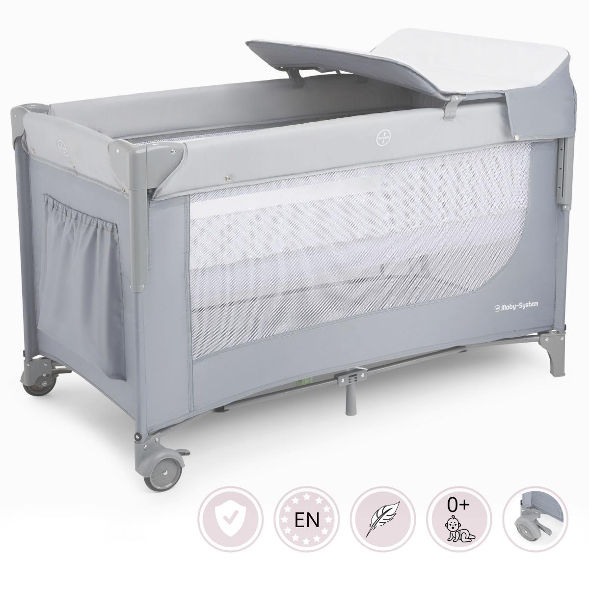 Szorosan 3 az 1-ben hordozható kiságy pelenkázóasztallal, matraccal és hordtáskával