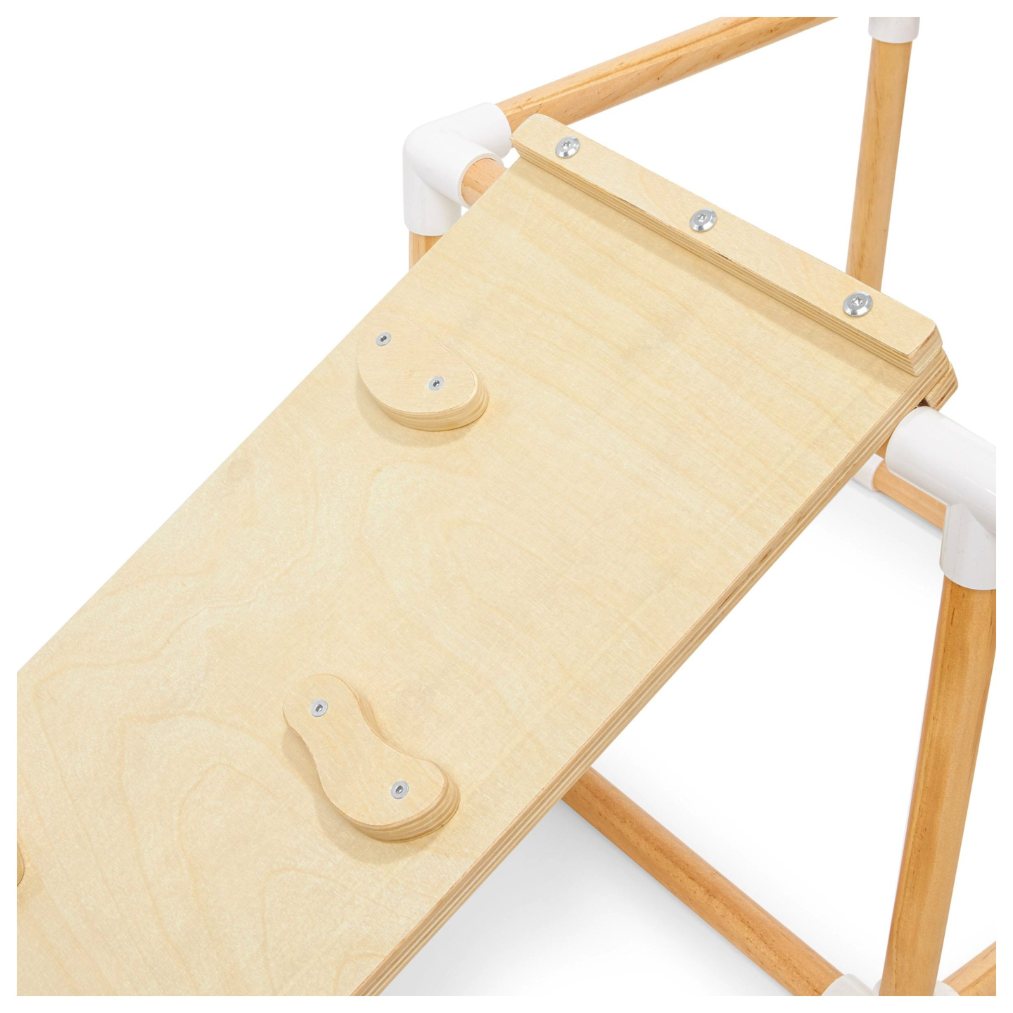 Nagy, fából készült, hazai XXL játszótér - csúszda, létra, mászófal, mászókockák