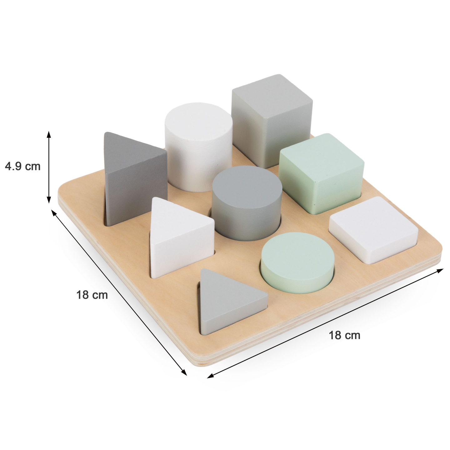 Fából készült kirakós - Szortírozó - Három figura