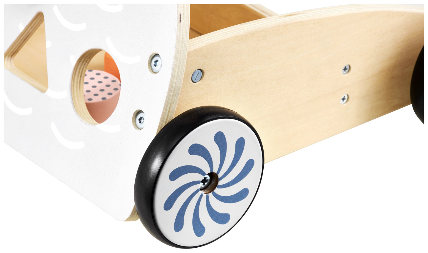 Fából készült multifunkciós járókeret - tolókocsi - babakocsi blokkokkal - Bagoly