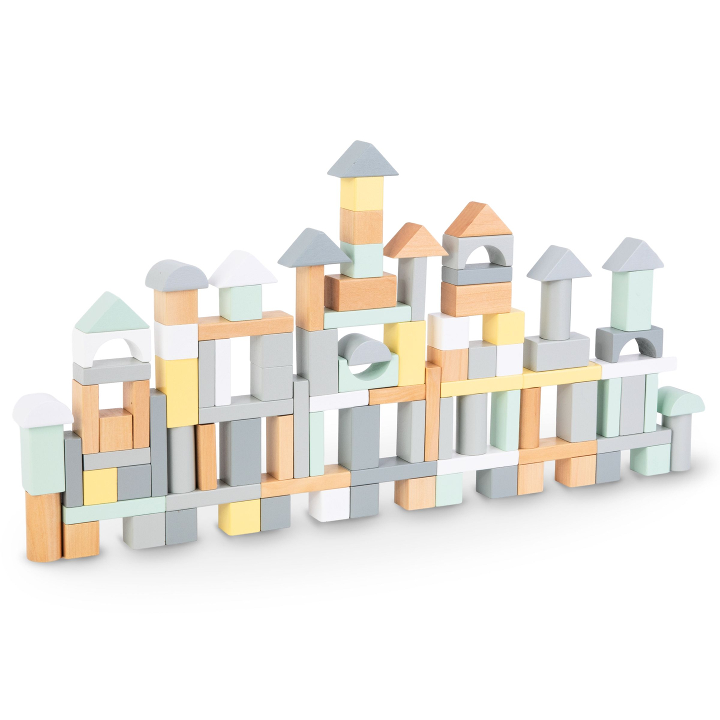 Pasztell fakockák - 100 darabos XL készlet