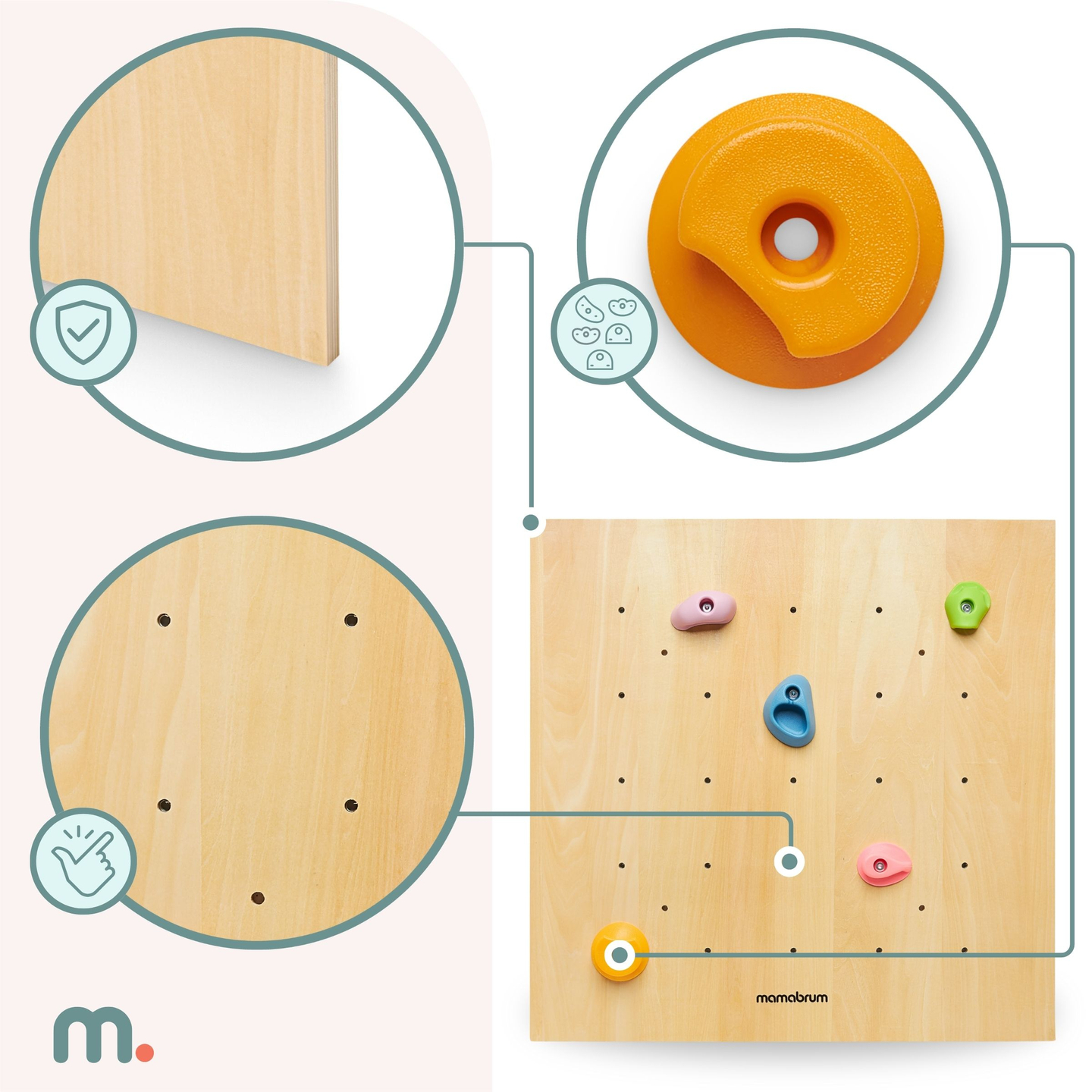 Fából készült mászófal gyerekeknek