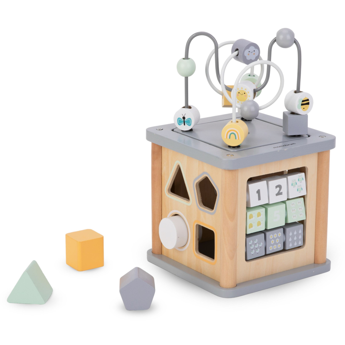 Montessori fából készült oktató kocka - motoros hurok