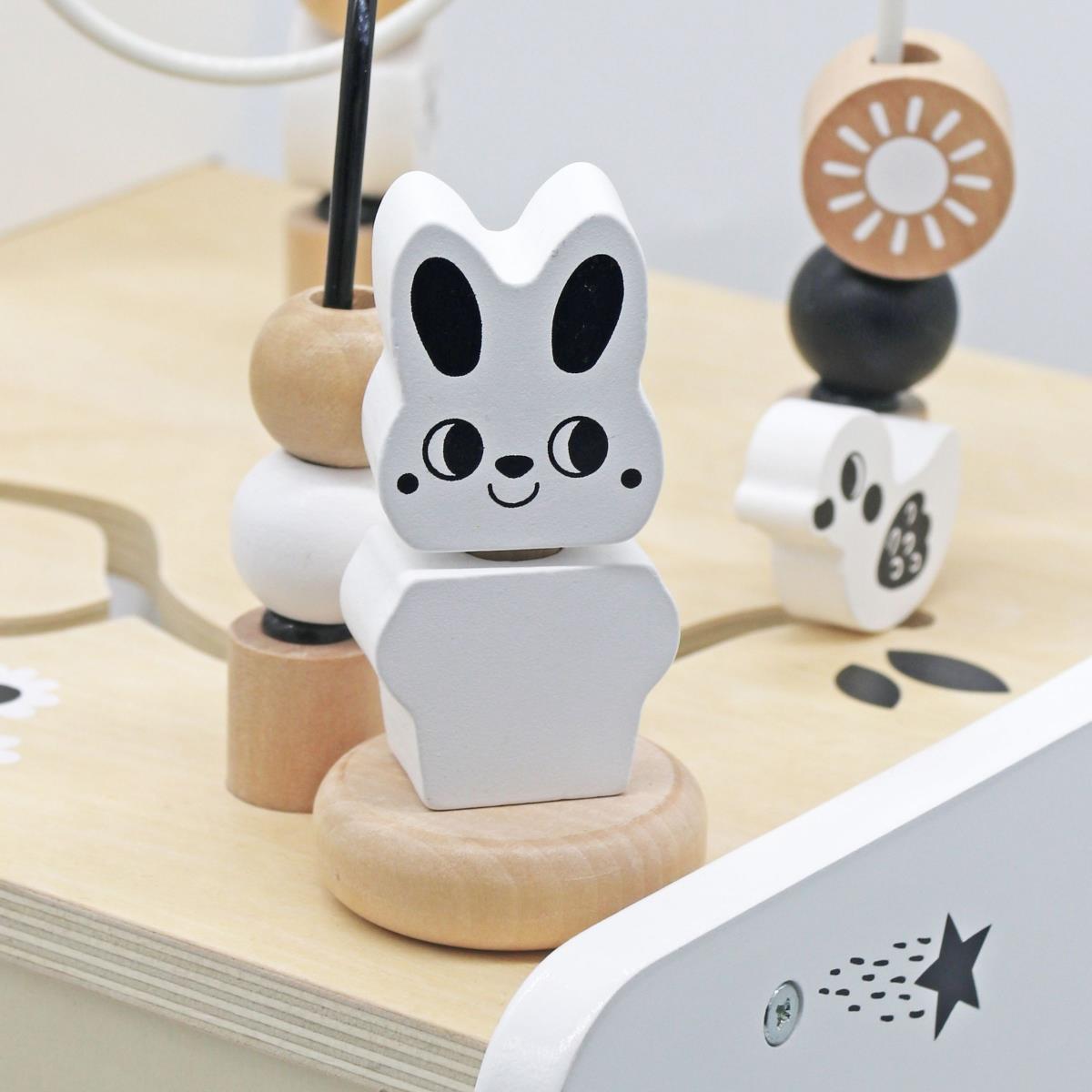 6in1 fából készült babakocsi, járókeret tanulási asztal funkcióval