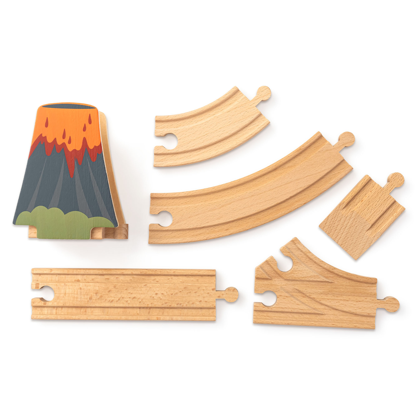 Dino Park fa vonat csúszásgátló szőnyeggel - dinoszauruszok, vonat, sínek, vulkán, harang