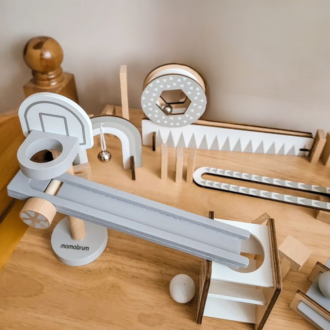 Fából készült dominó blokkok - akadálypálya - 48 elem