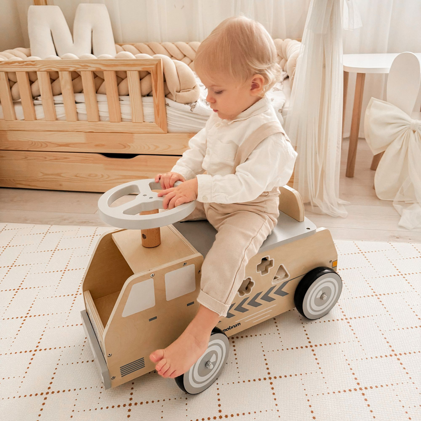 Fa kerékpár, autó, autó blokkokkal