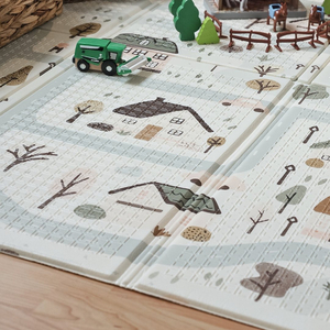 Kétoldalas összecsukható habszivacs szőnyeg 180 x 120 x 1cm - Charming Town/Sand Beige