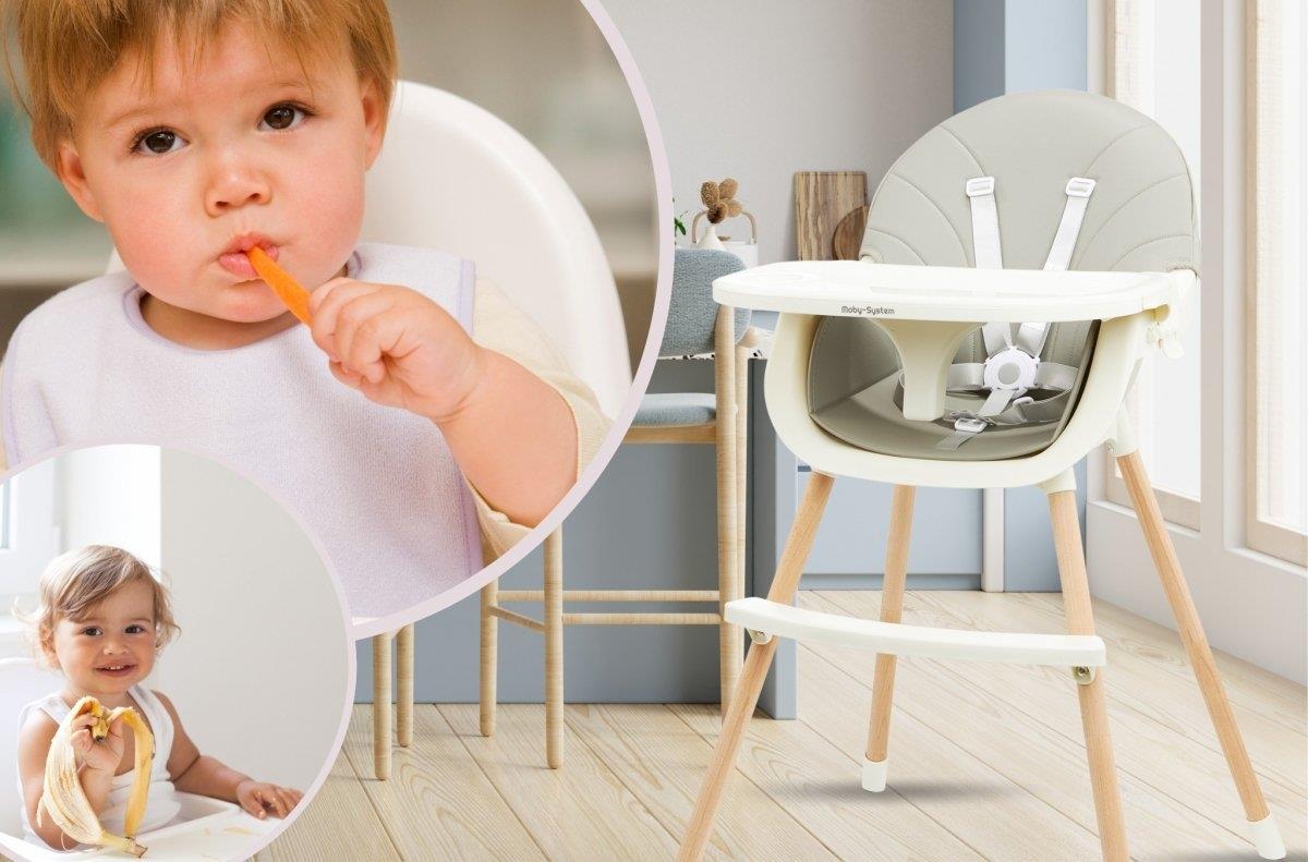 AMELIA etetőszék 3in1 Moby-System, szürke