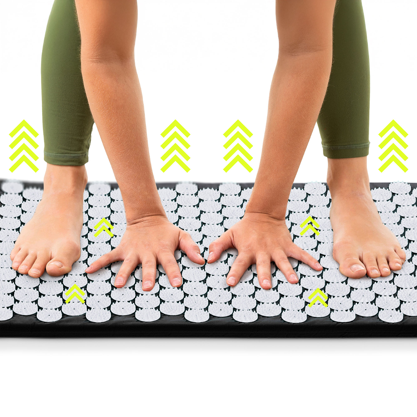 Akupresszúrás szőnyeg párnával és huzattal - 72 cm HyperMotion fekete-fehér