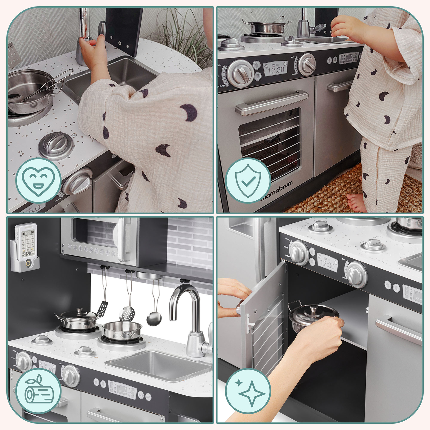 XXL fakonyha LED világítással, köténnyel és kiegészítőkkel