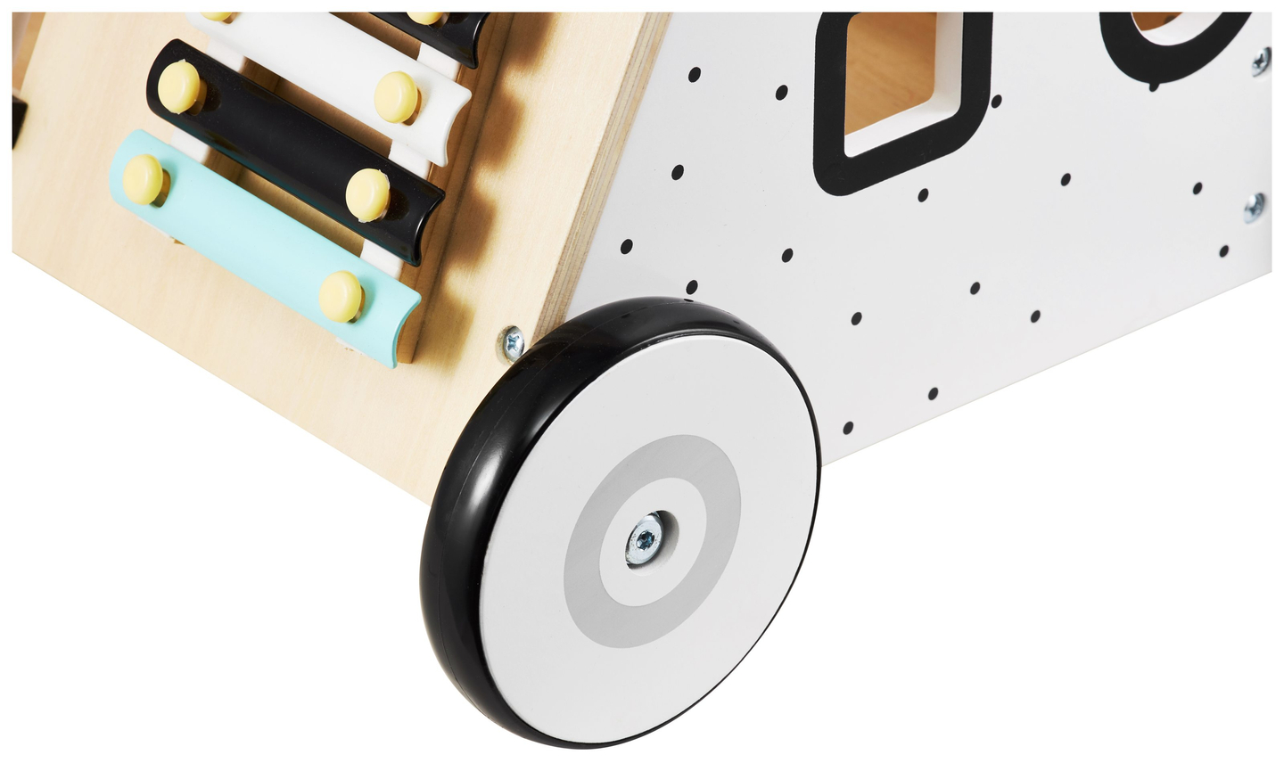 Fából készült, oktató babakocsi / babakocsi - manipulatív tábla