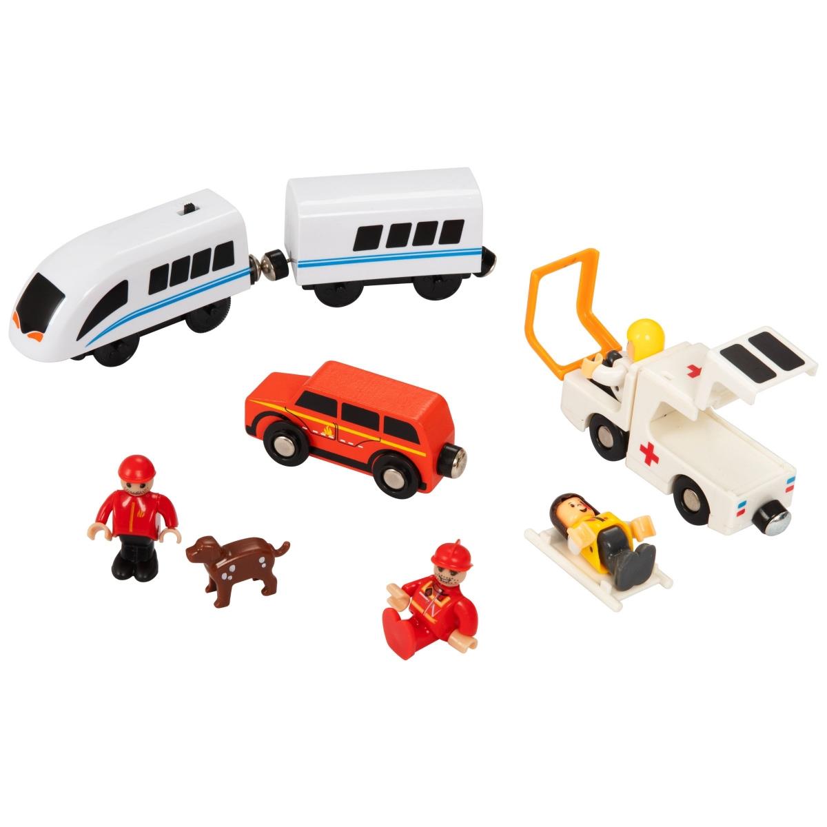 Favonat, akkumulátoros szerelvény - Tűzoltóság, vágányok, autók, hidak, sorompó