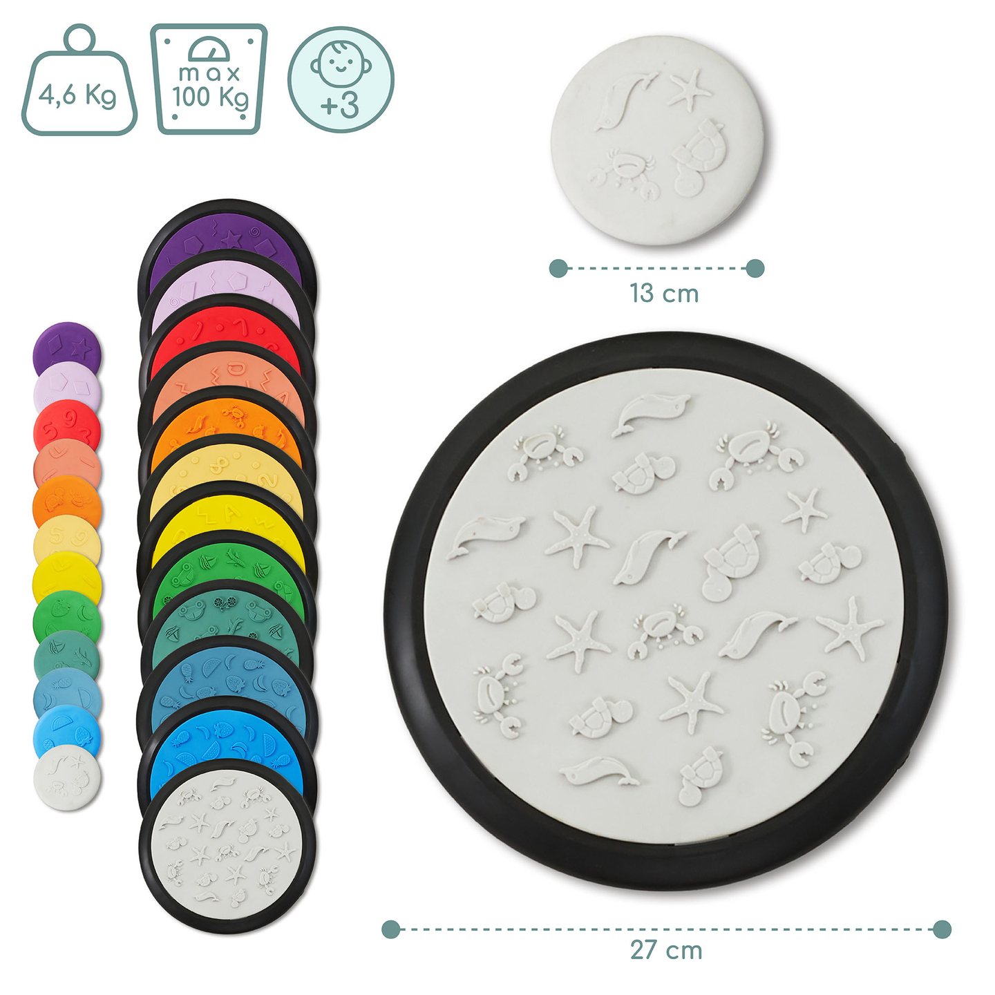 Színes szenzoros korongok gyerekeknek - 24 db