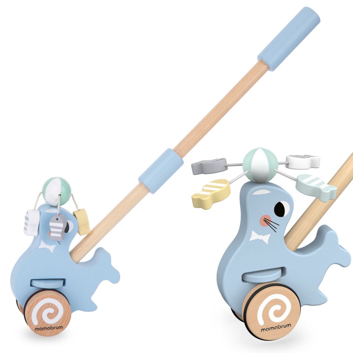 Fából készült pecsét nyomórúddal - tolókarral