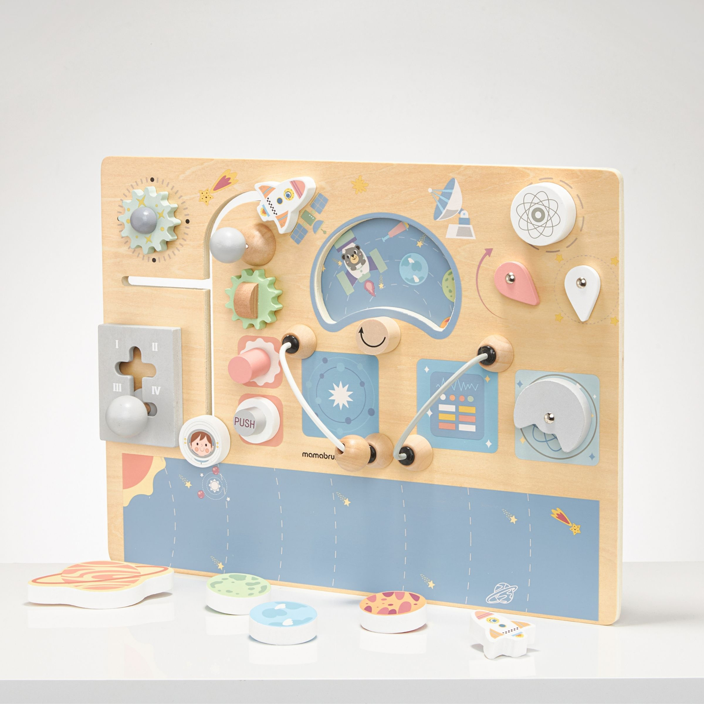 Fából készült manipulatív tábla - Kozmosz