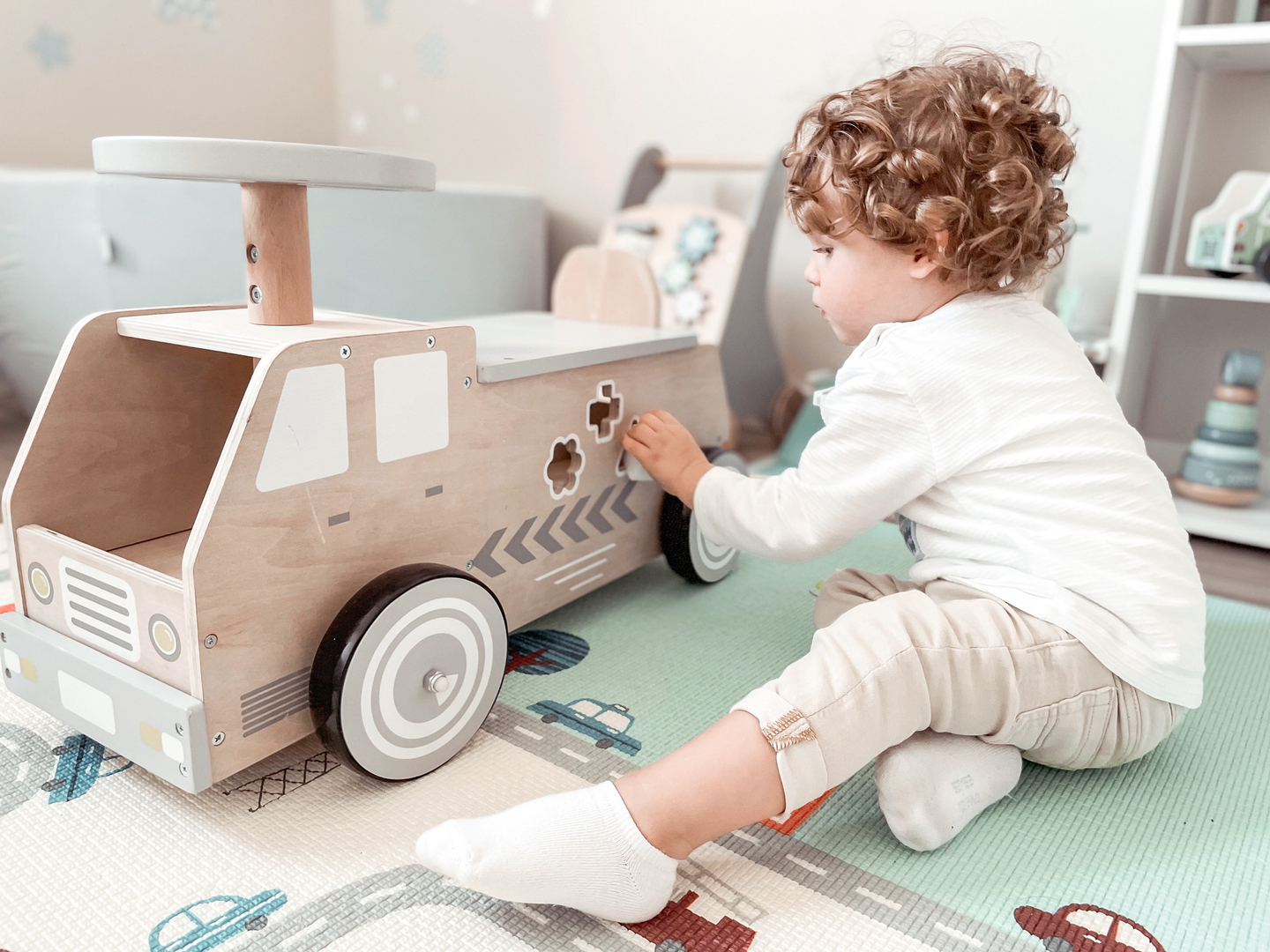 Fa kerékpár, autó, autó blokkokkal