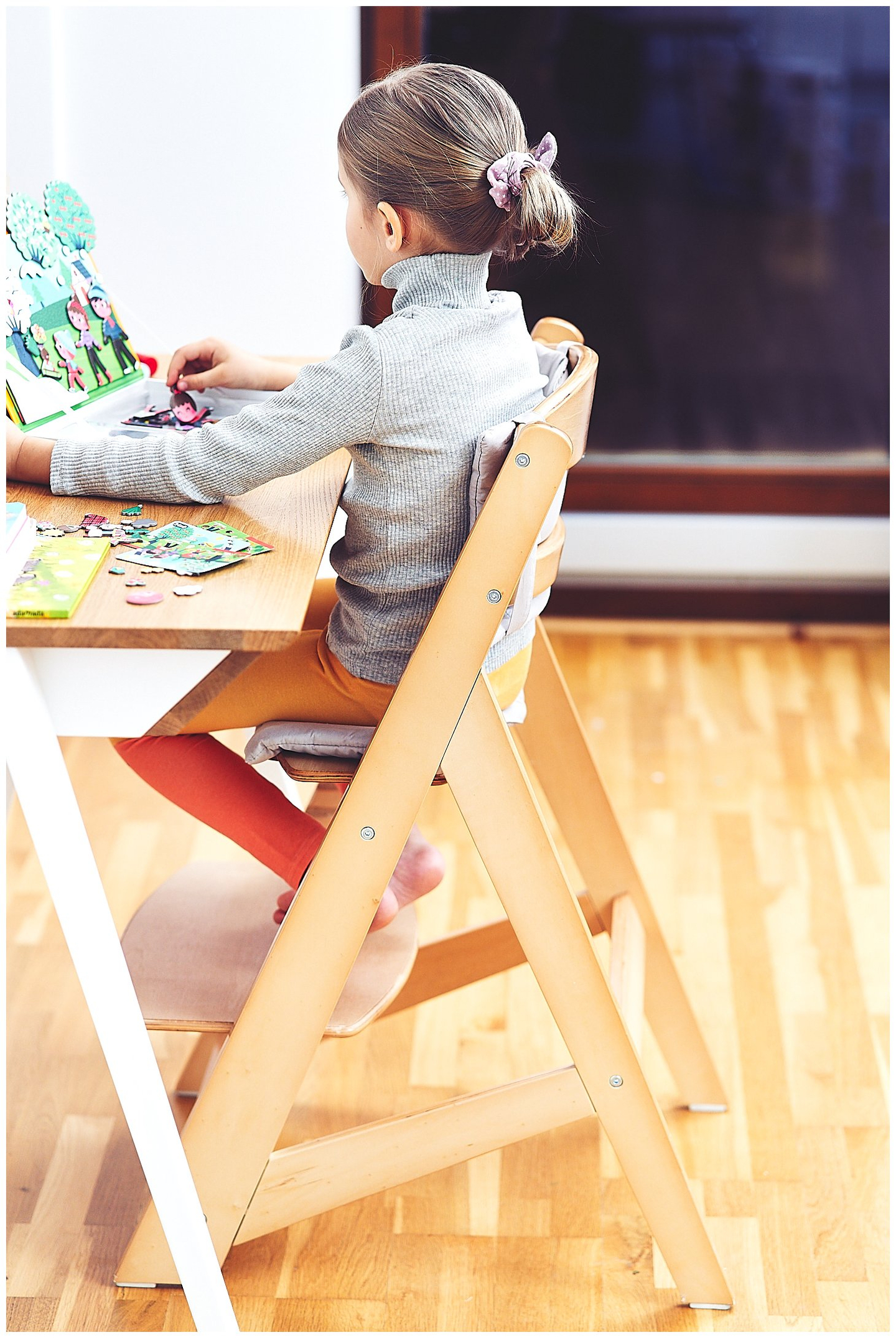 Fa etetőszék Moby-System WOODY - natúr fa színben