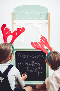 Nagy fa üzlet - bódé és színház 2 az 1-ben, mérleggel, fizetési terminállal, gyümölcsökkel és zöldségekkel