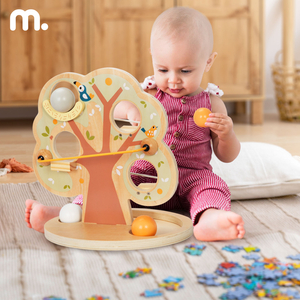 Fából készült golyós csúszdapálya - Zöld fa