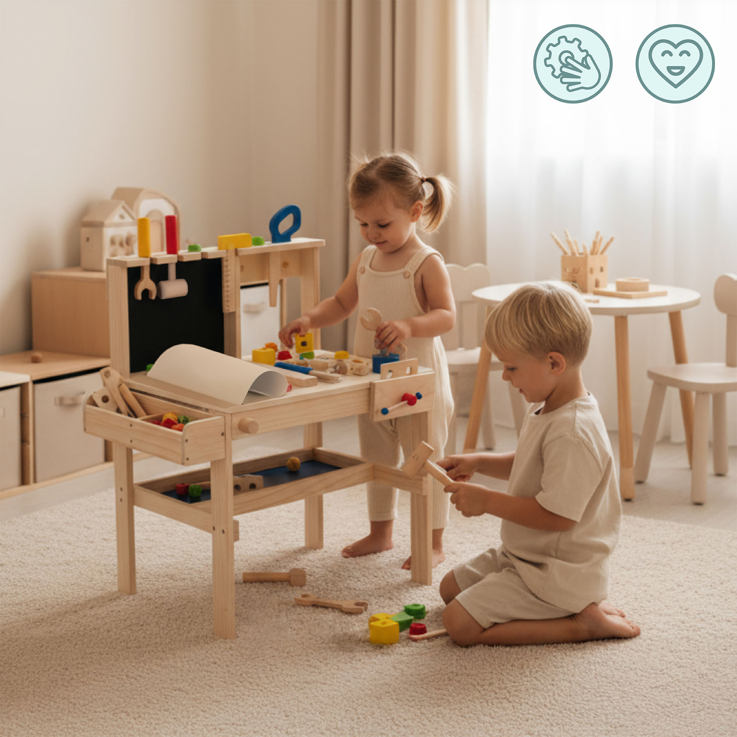 Fából készült barkácskészlet XXL - 75 darab