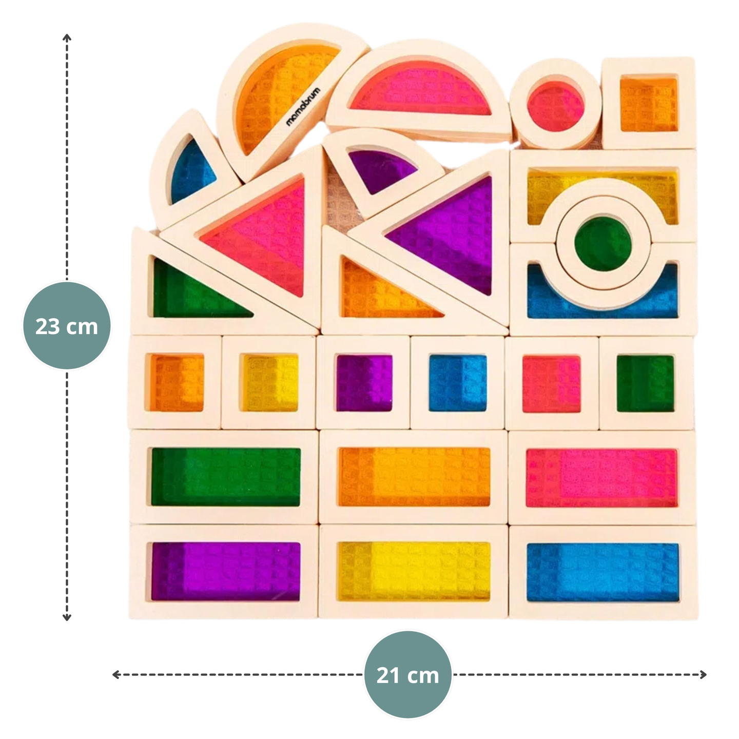 Szivárványos fadarabok - 25 elem