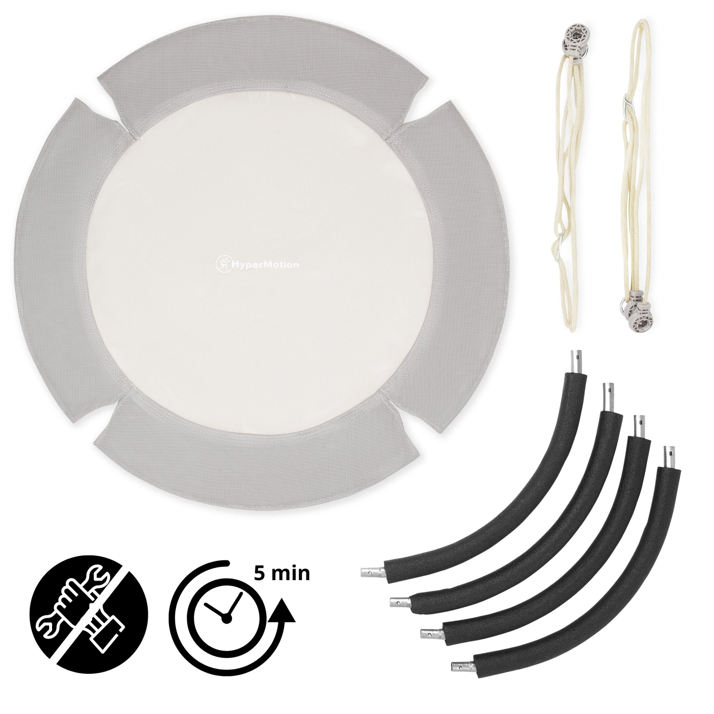 HyperMotion gólyafészek hinta - 100 cm átmérőjű, szürke színben