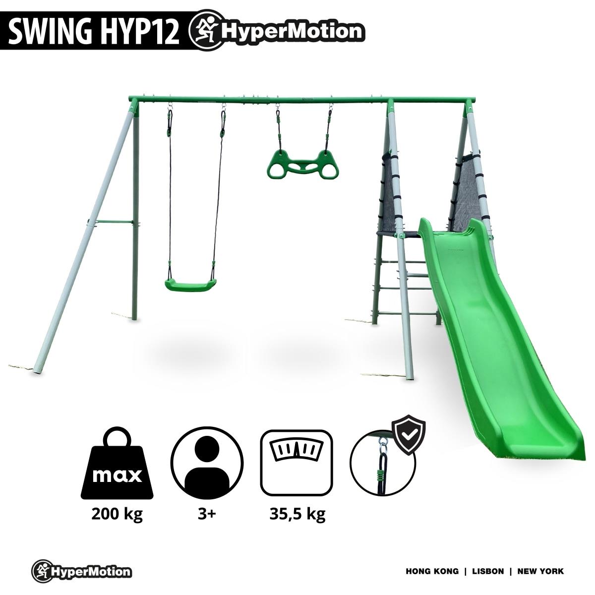 XXL kerti játszótér gyerekeknek hintával, tornatrapézzel és csúszdával