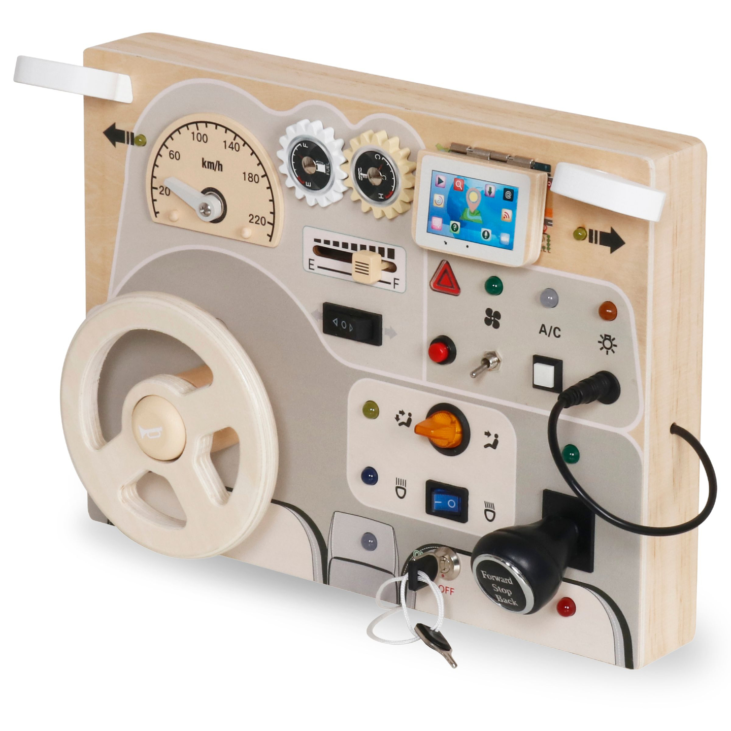 Montessori fa játéktábla kisgyermekeknek - autó műszerfal