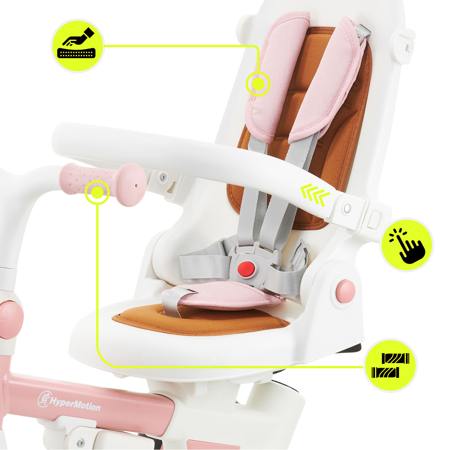 8in1 multifunkciós tricikli TOBI FOREST - rózsaszín