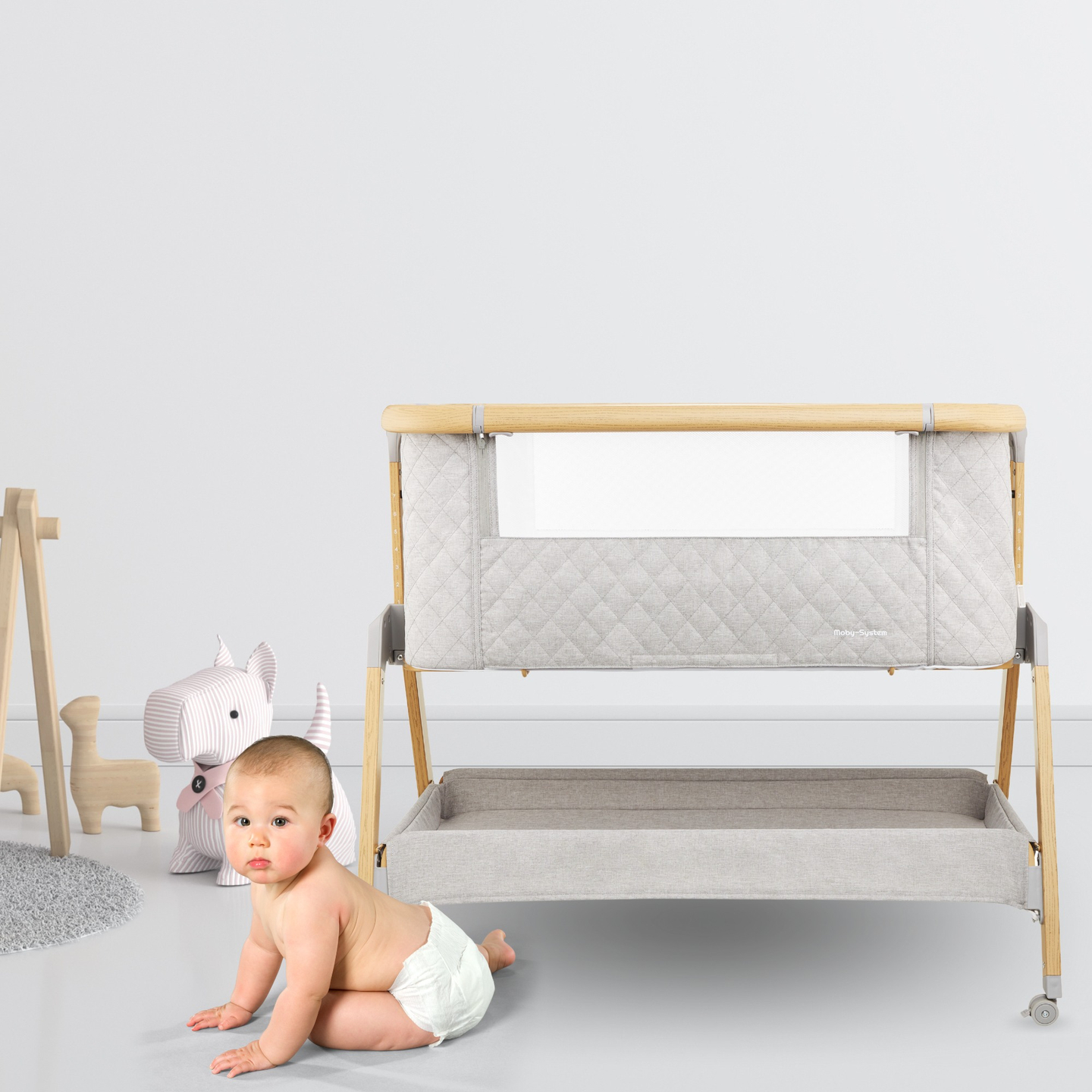 Utazóágy, szabadon álló, 3 az 1-ben - Moby-System DREEMY