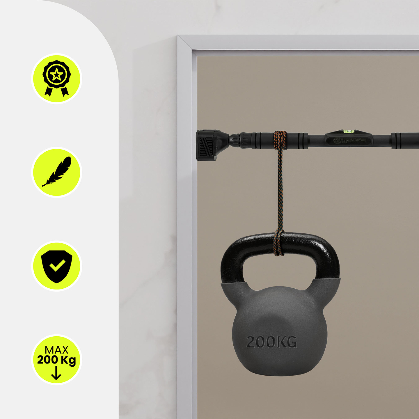 HyperMotion állítható húzódzkodó rúd 74-100 cm, 200 kg, fekete