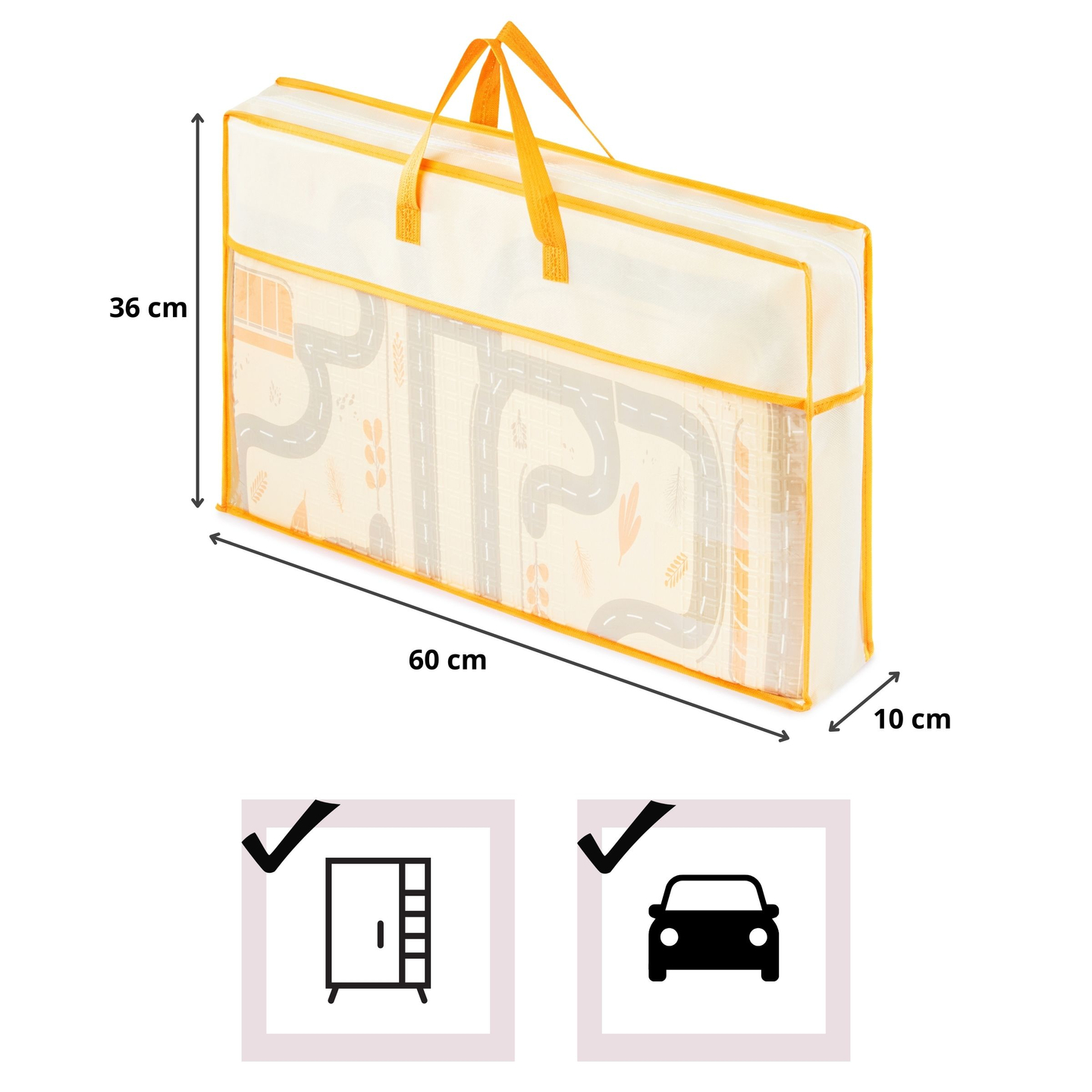 Kétoldalas összecsukható habszivacs szőnyeg 180 x 120 x 1 cm - Magic Forest/Autumn Streets - boho