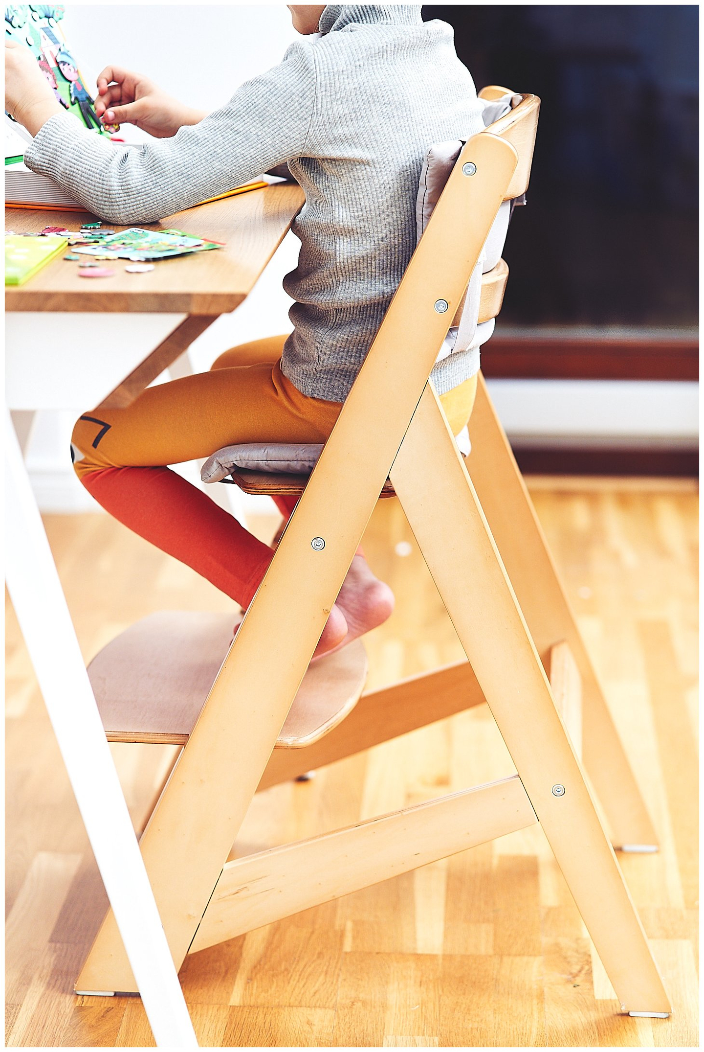 Fa etetőszék Moby-System WOODY - natúr fa színben