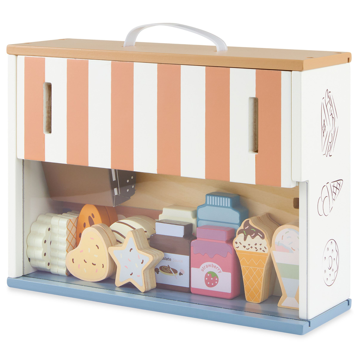 Összecsukható fa üzlet - kávézó, cukrászda kiegészítőkkel