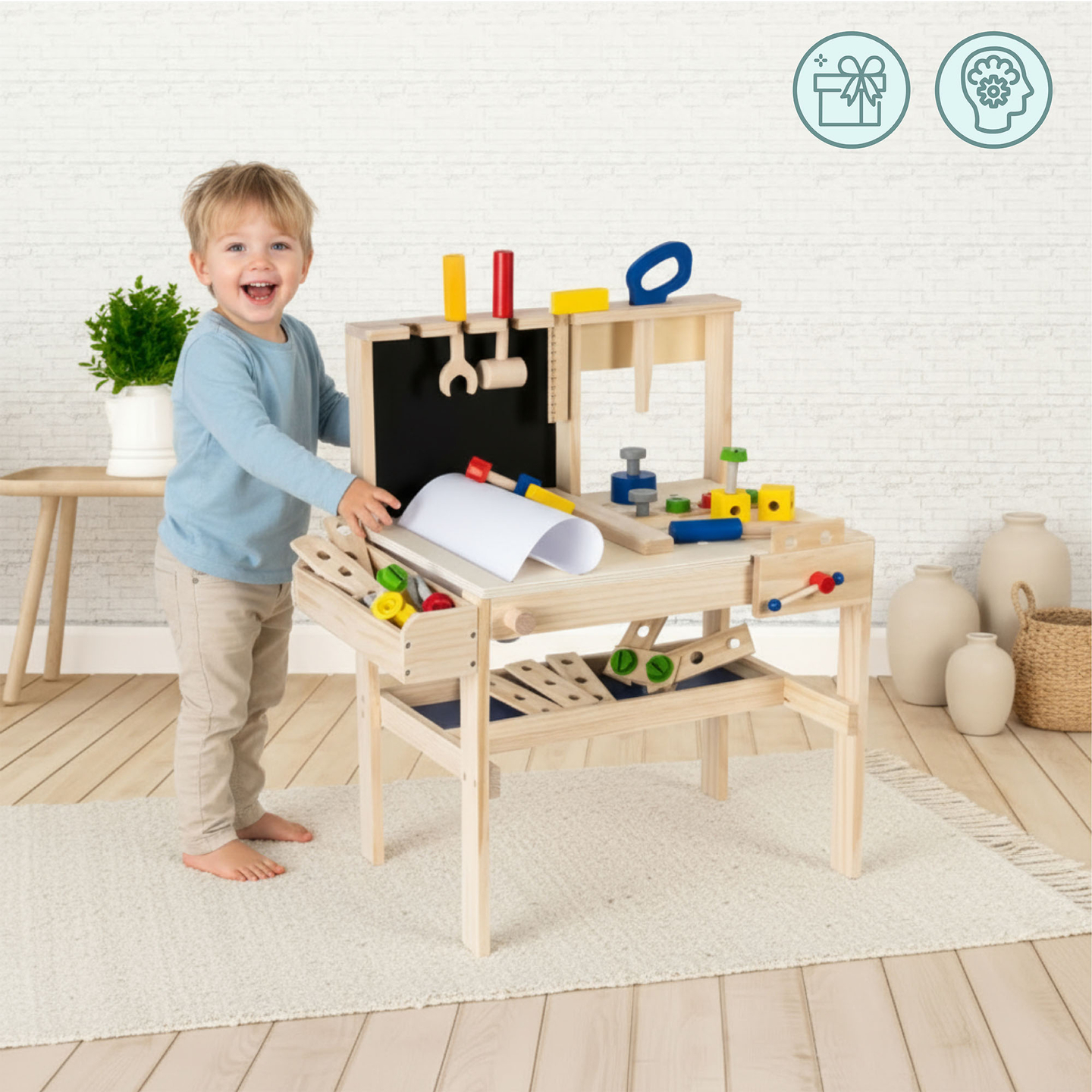 Fából készült barkácskészlet XXL - 75 darab