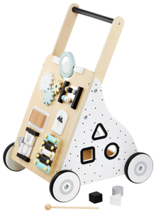 Fából készült, oktató babakocsi / babakocsi - manipulatív tábla