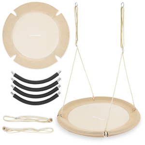 HyperMotion gólyafészek hinta - 100 cm átmérőjű, boho bézs színben