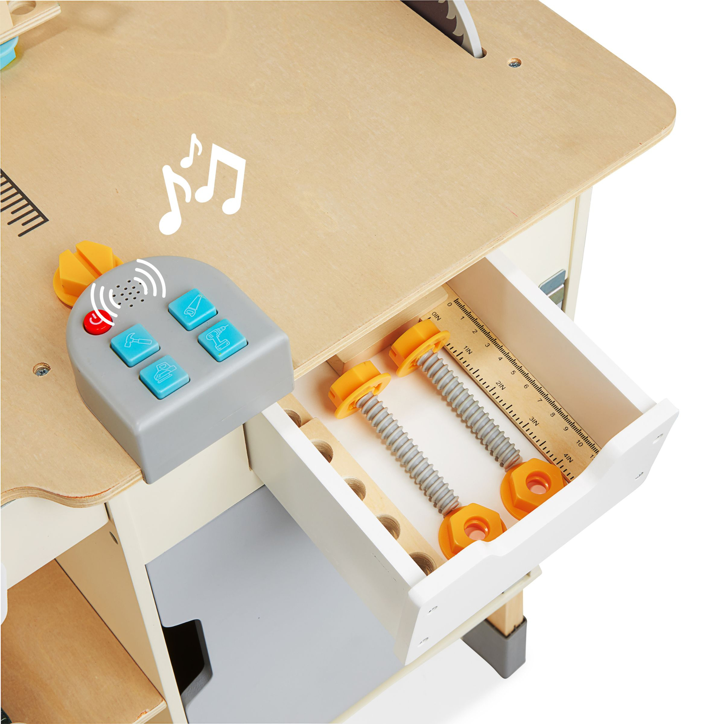 XXL nagy fa műhely szerszámokkal - barkácskészlet, 74 elemmel