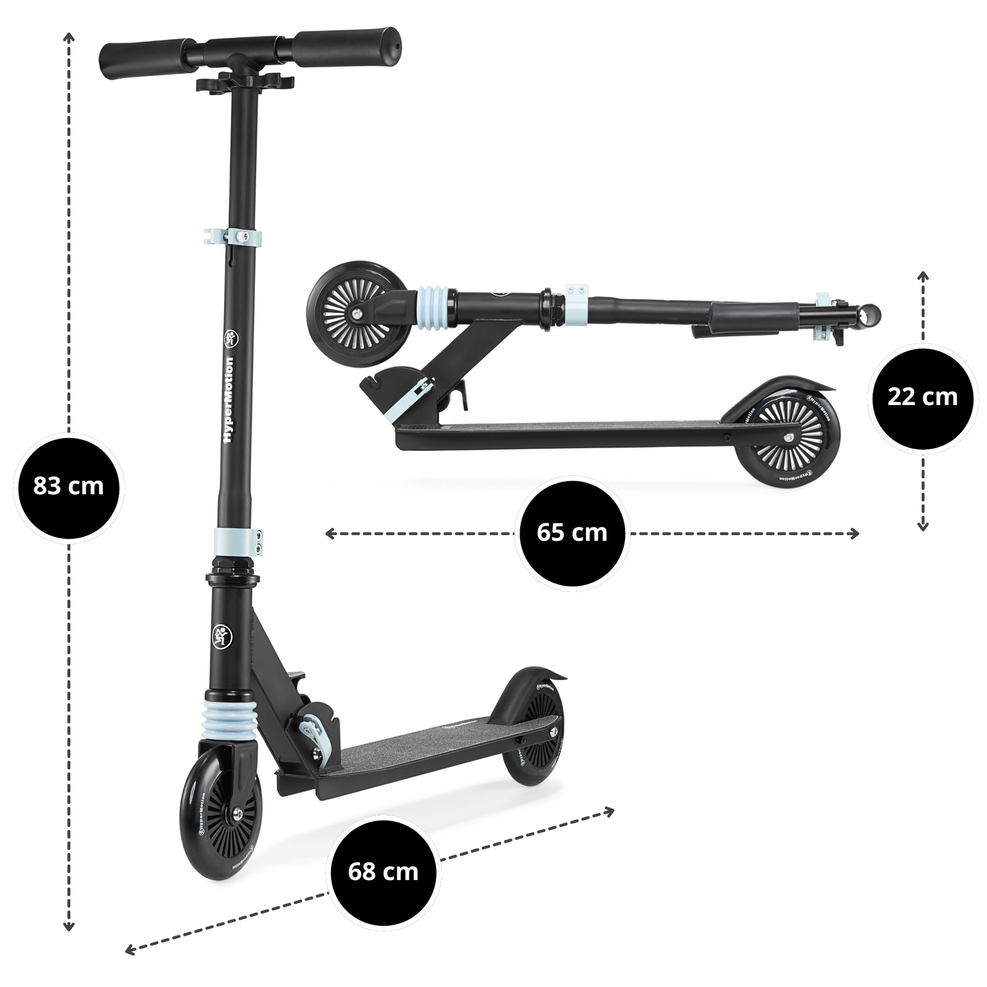 Kétkerekű robogó lengéscsillapítóval WALLY 4-9 éves korig a HyperMotion webáruházból fekete-zöld