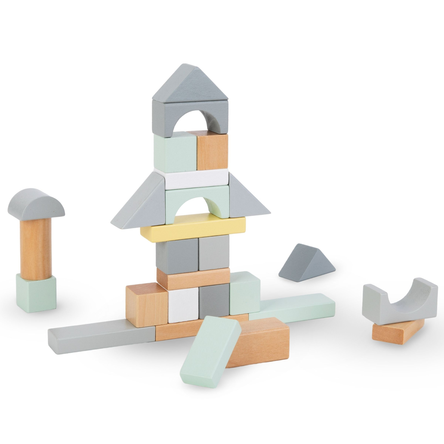 Pasztell fakockák - 100 darabos XL készlet