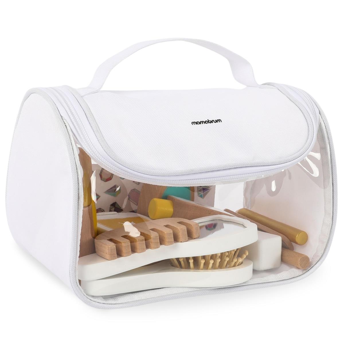 Sminkkészlet gyerekeknek - smink táska + fából készült kiegészítők, 15 db