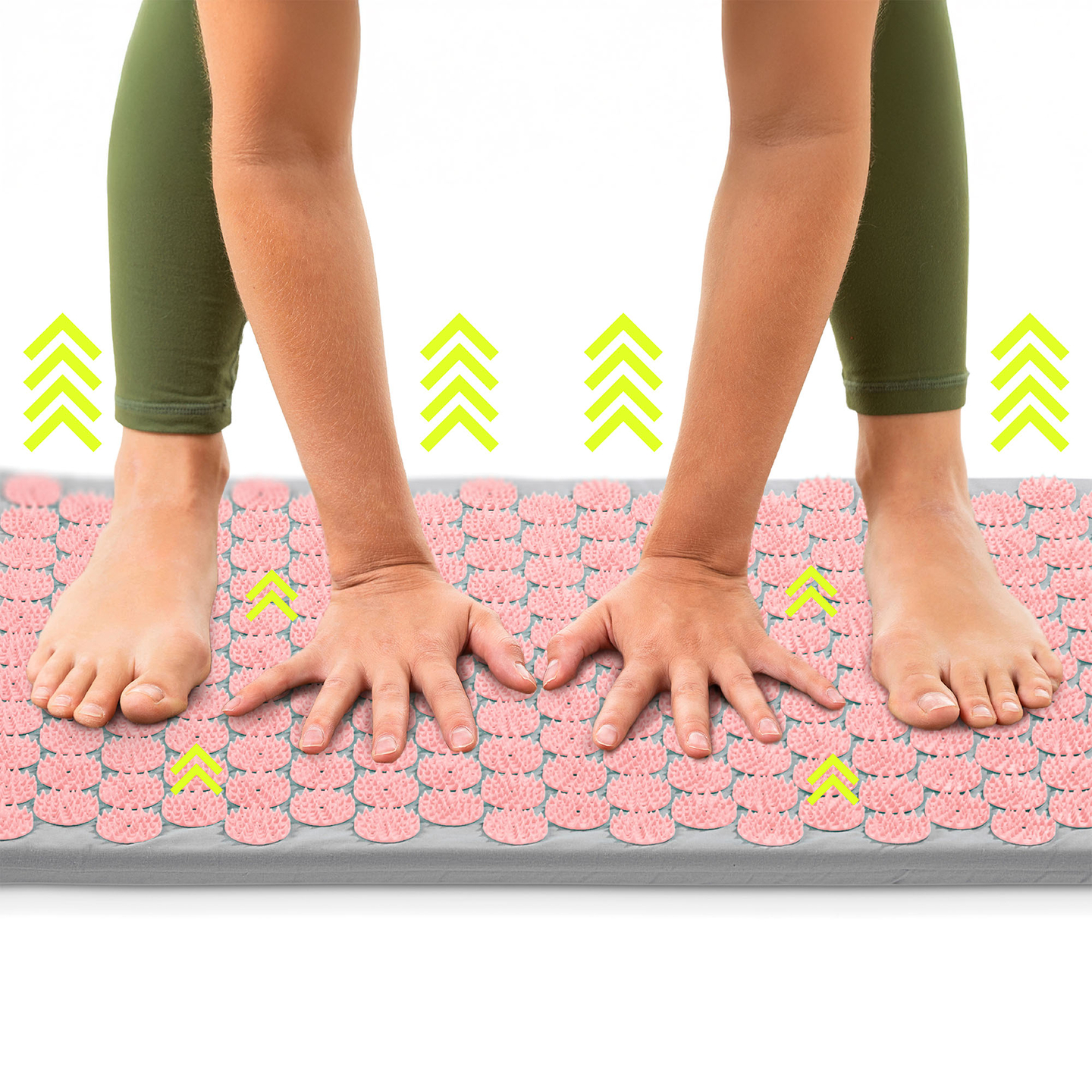 Akupresszúrás szőnyeg párnával és huzattal - 72 cm HyperMotion szürke és rózsaszín