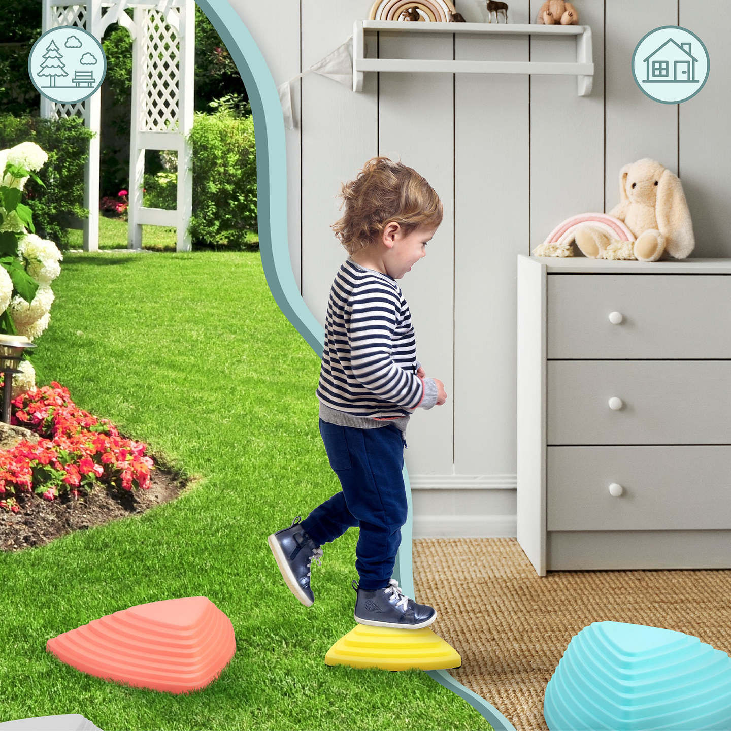 Színes egyensúlyozó kövek - 6 db