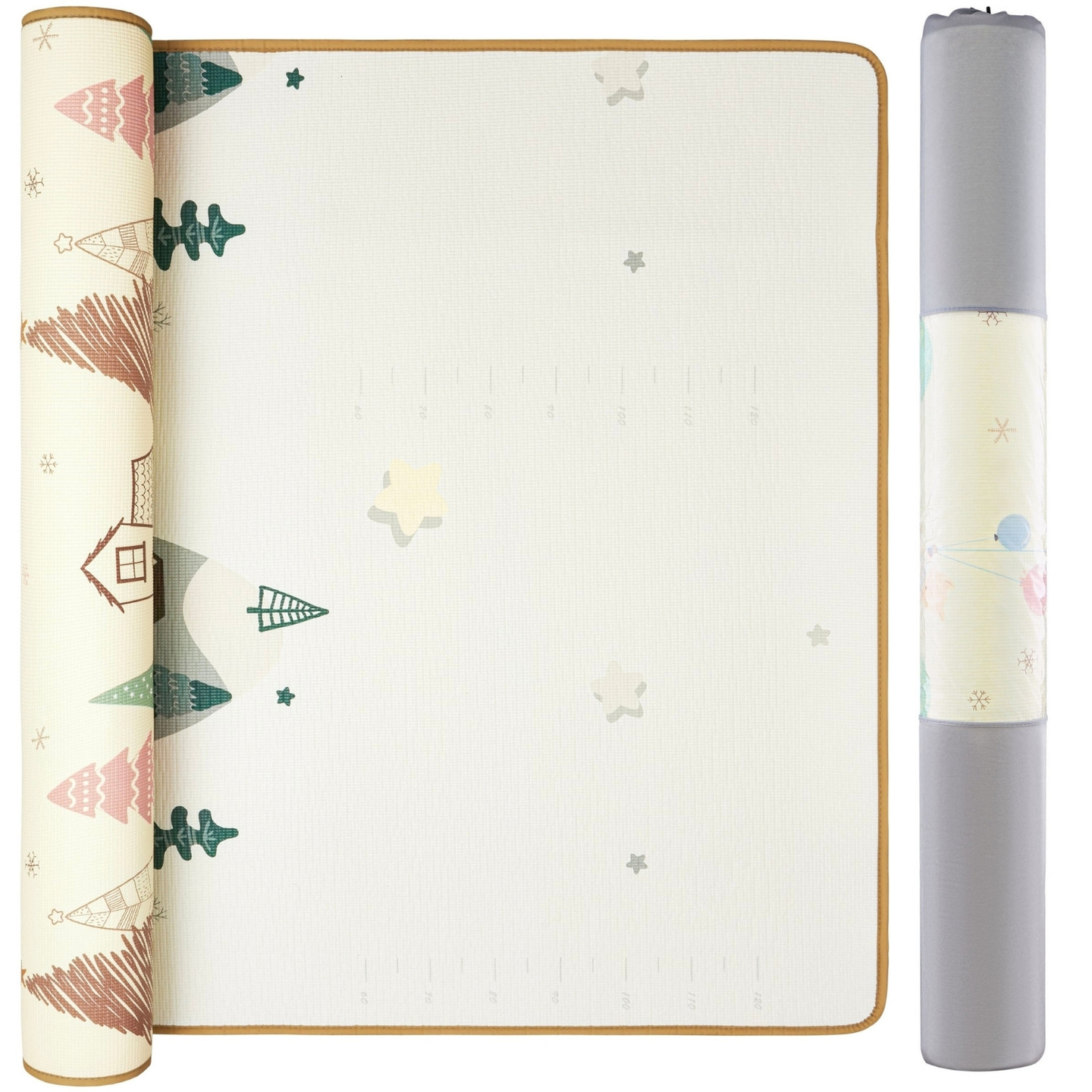 Kétoldalas habszőnyeg XXL - tekercs 1 CM (erdő és hegyek)