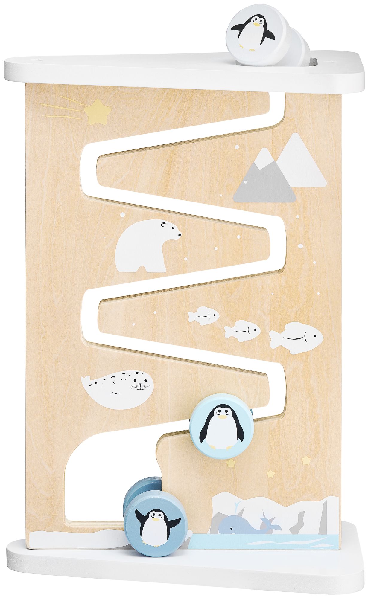 Fából készült kétoldalas érzékszervi manipulációs tábla