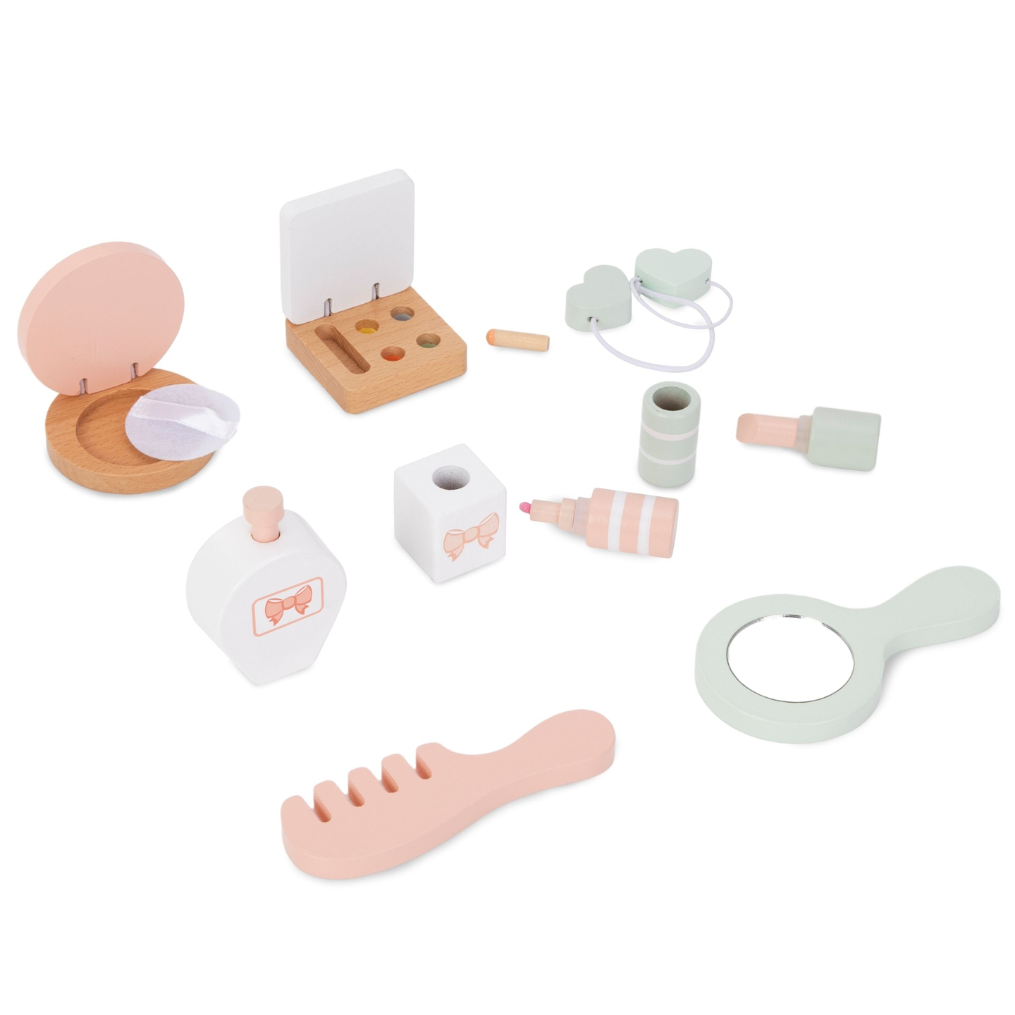 Fából készült gyermek öltözőasztal kiegészítőkkel