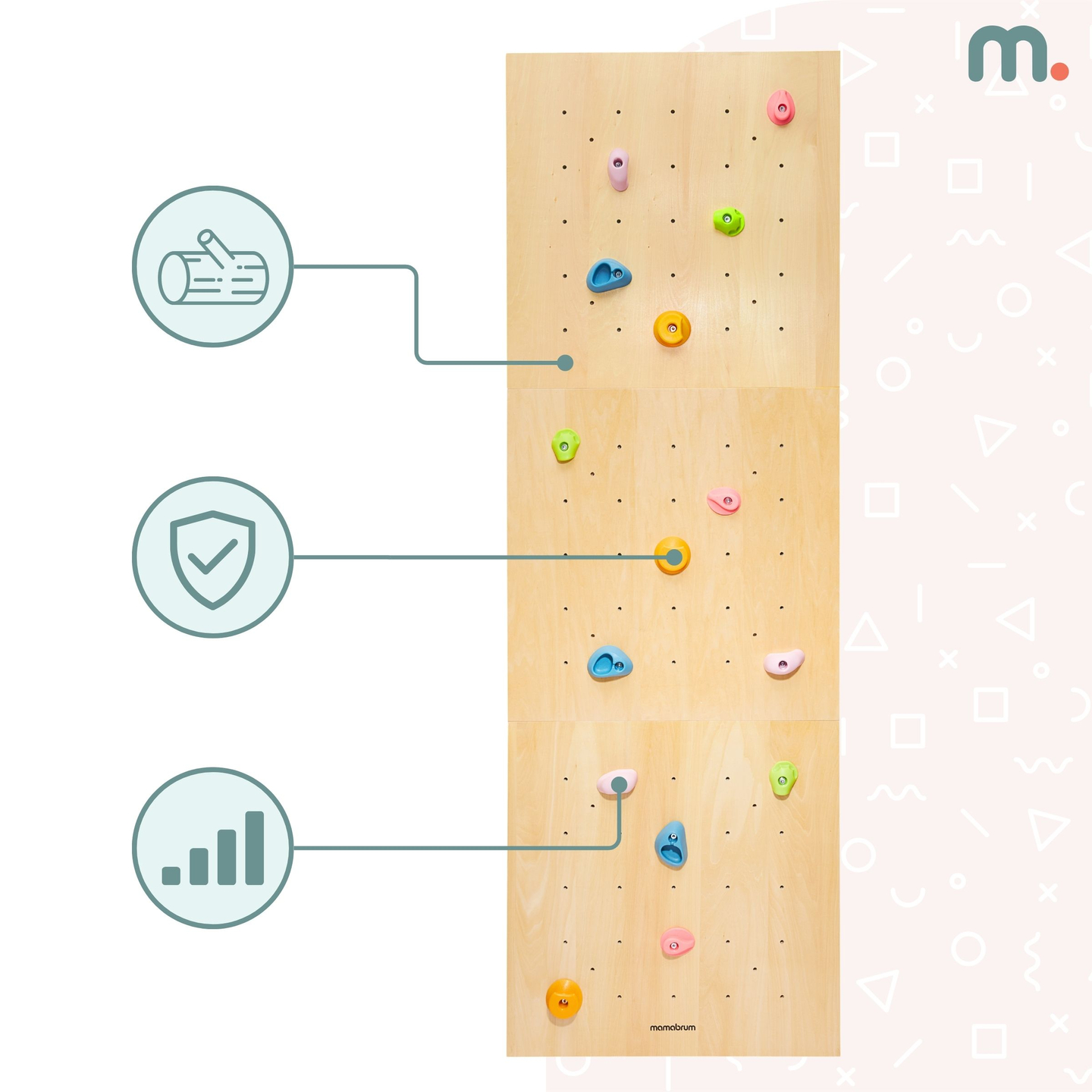 Fából készült mászófal gyerekeknek